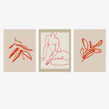 Set of 3 giclee prints, 50x70
