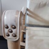 White leather safari armchair