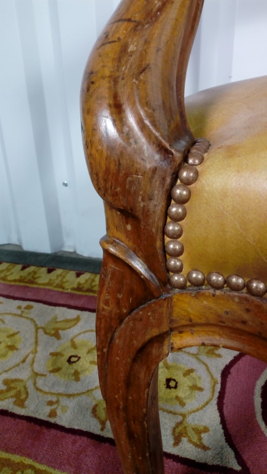 Restaurant desk - Louis Philippe walnut and leather 19th