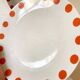 8 Schirnding Bavaria porcelain plates with orange dots, 1970s