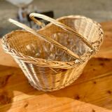 Wicker basket with double handles