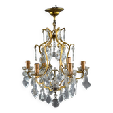 Crystal chandelier and gilded brass, Louis XV style, 19th century.