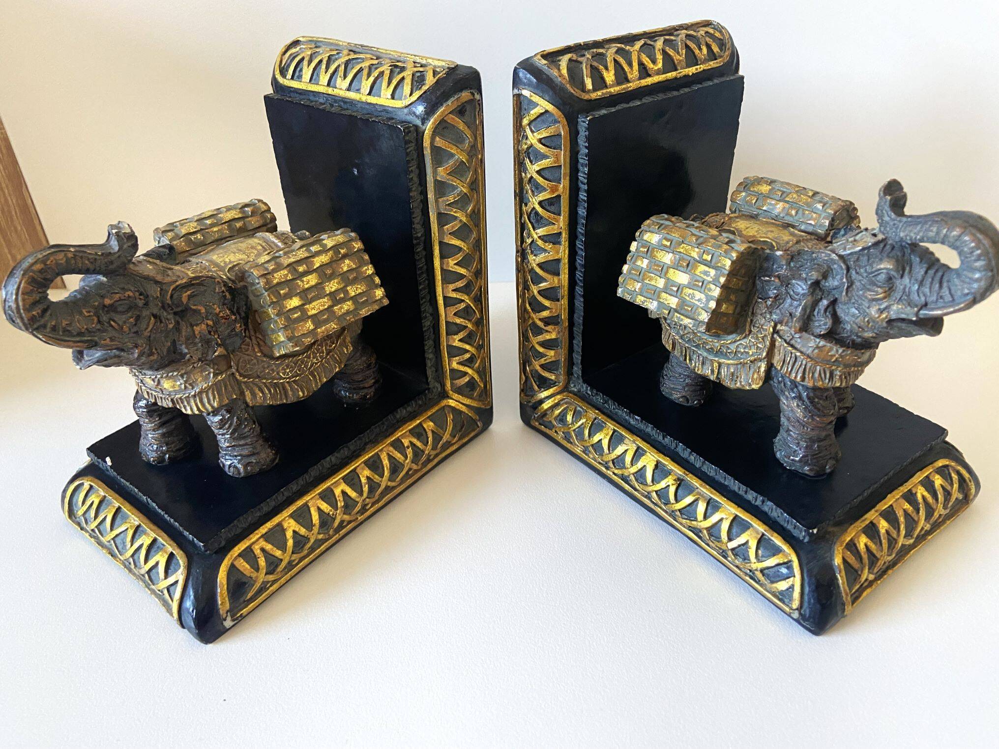 Pair of Unique Decorative Elephant Bookends Made in India