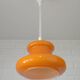 Vintage orange glass pendant light mid century modern retro hanging lamp
