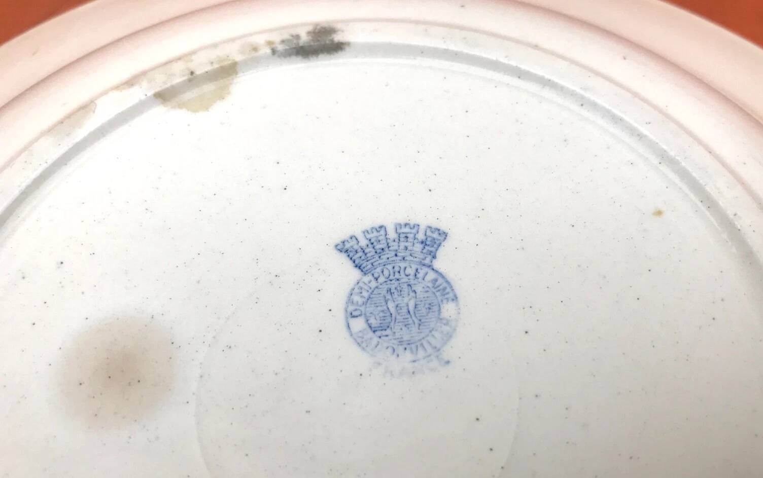 1920s Deep Plate Badonviller France Half-Porcelain