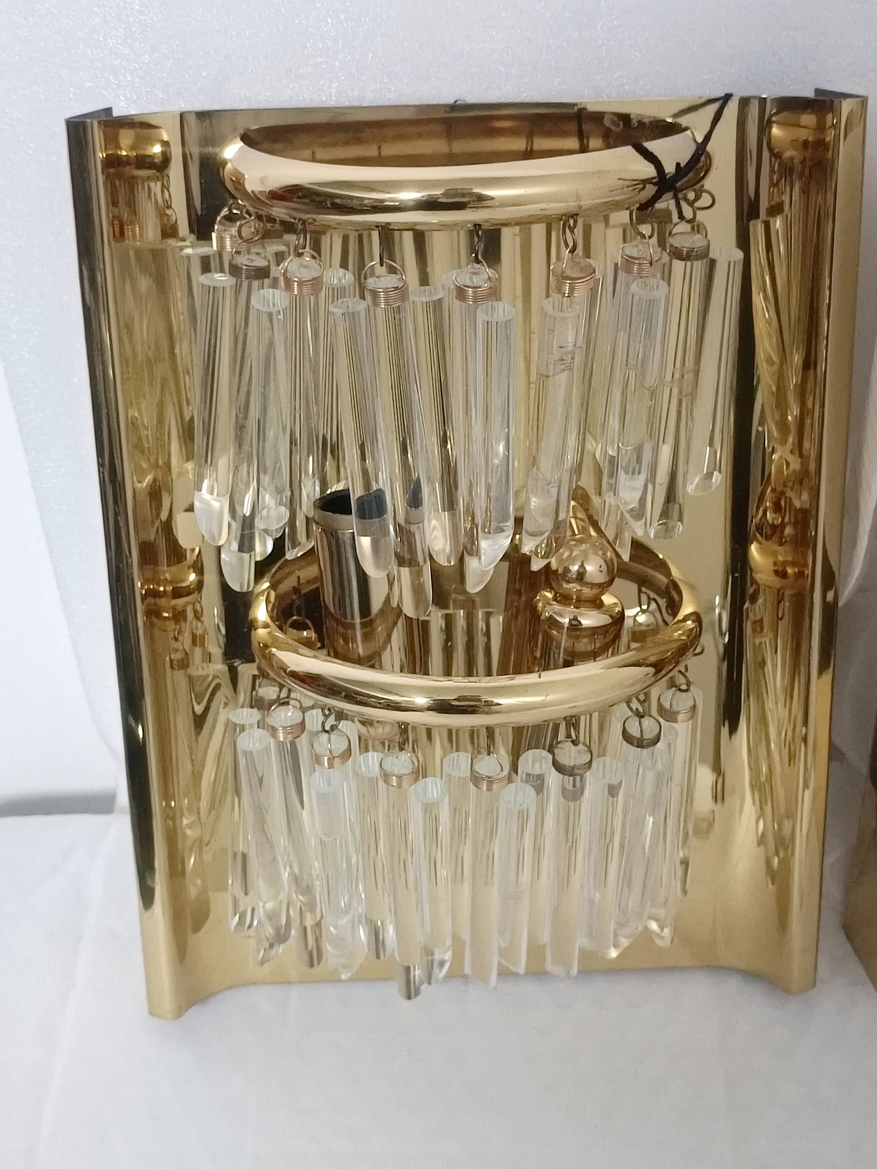 Pair of Murano glass wall lights by Lumica 1970s
