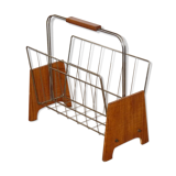 Scandinavian vintage magazine door in teak and metal 1960