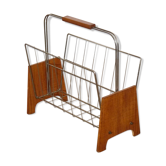 Porte revue vintage scandinave en teck et métal 1960