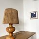 Vintage 1960 turned wood elm lamp