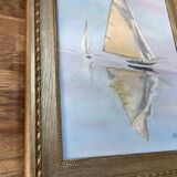 Oil on canvas placed on its framed reflection
