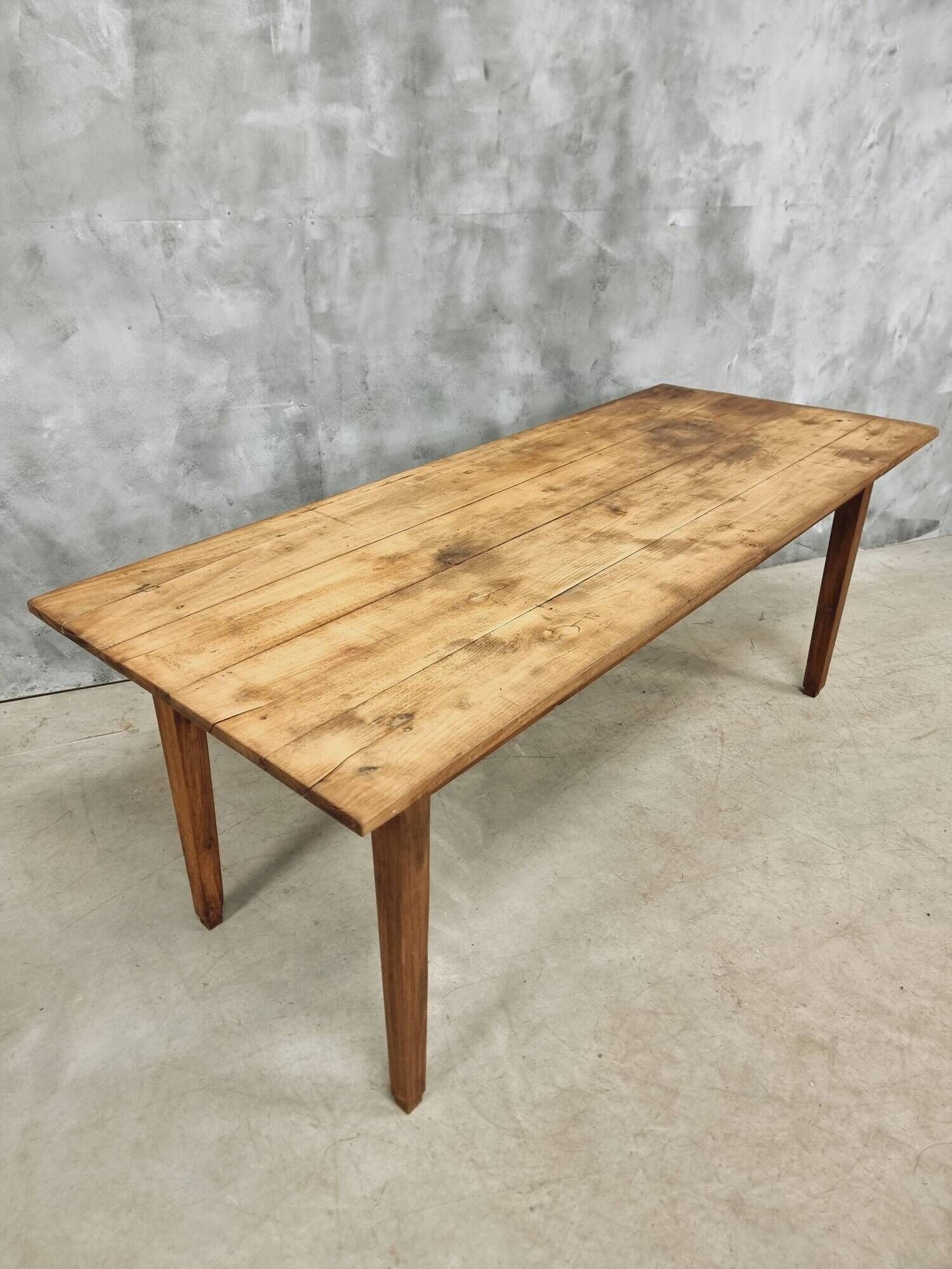 Antique Farmhouse Table French Dining Table in Chestnut Wood 80x200
