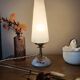 upcycled table lamp | white glass, vintage charm