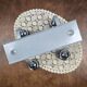 Grey Space Age wall coat rack with 4 chrome ball hooks vintage