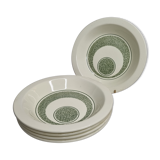 Set of five hollow plates, OpArt, 70s of the faience factory of Gien
