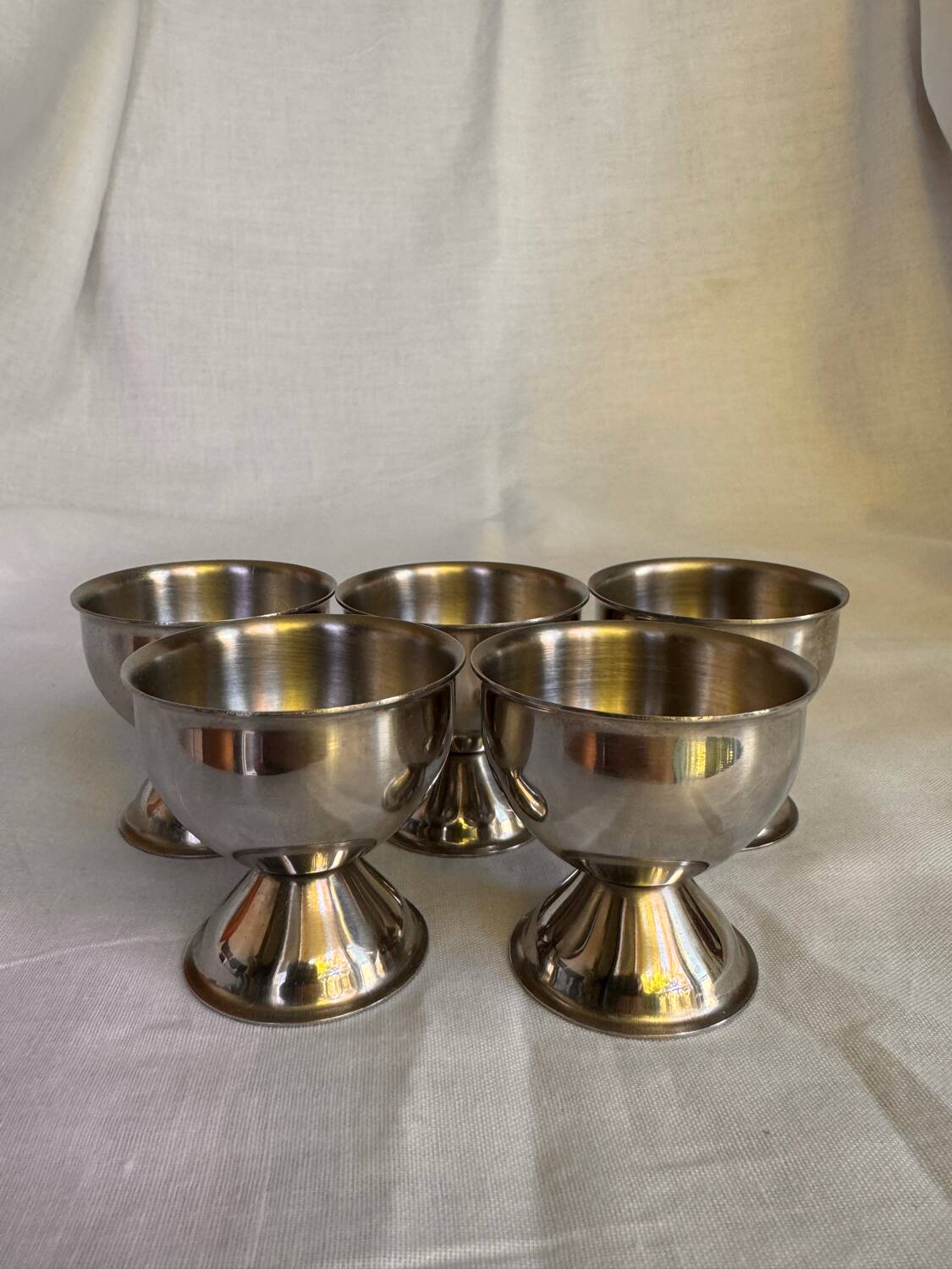 Set de 5 coquetiers en acier inoxydable