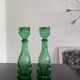 Pair of zoomorphic bottles vintage Italian glass