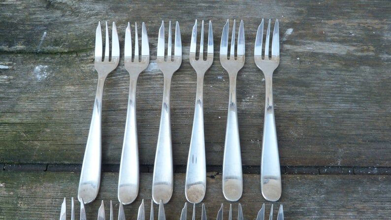 Set of 12 Christofle silver dessert forks
