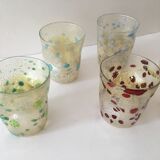 Set of 6 murano glasses acqua "goto" "murrisa" in murano glass unique piece