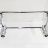 vIntage steel glass coffee table 1970
