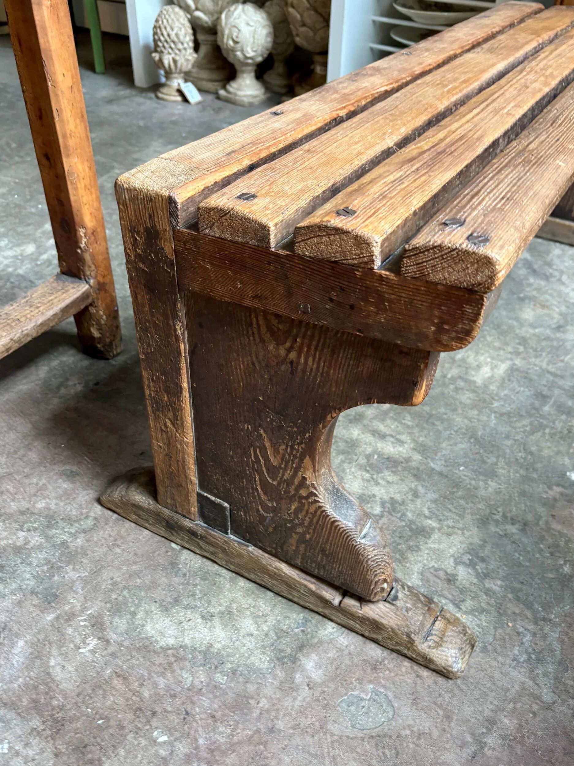 Wooden slatted bench ☐ 97 x 40 cm