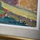 Huile sur toile originale suédoise – « Village » par Kerry Gado – Vintage et encadrée – 59 × 46 cm (23,2" × 18,1")