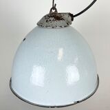 Industrial Grey Enamel Factory Lamp with Cast Iron Top from Zaos, 1960