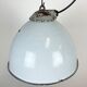 Industrial Grey Enamel Factory Lamp with Cast Iron Top from Zaos, 1960