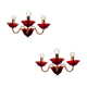 Vintage Italian Ruby Red Murano Glass Sconces from Made Murano Glass, Set of 2