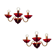 Vintage Italian Ruby Red Murano Glass Sconces from Made Murano Glass, Set of 2