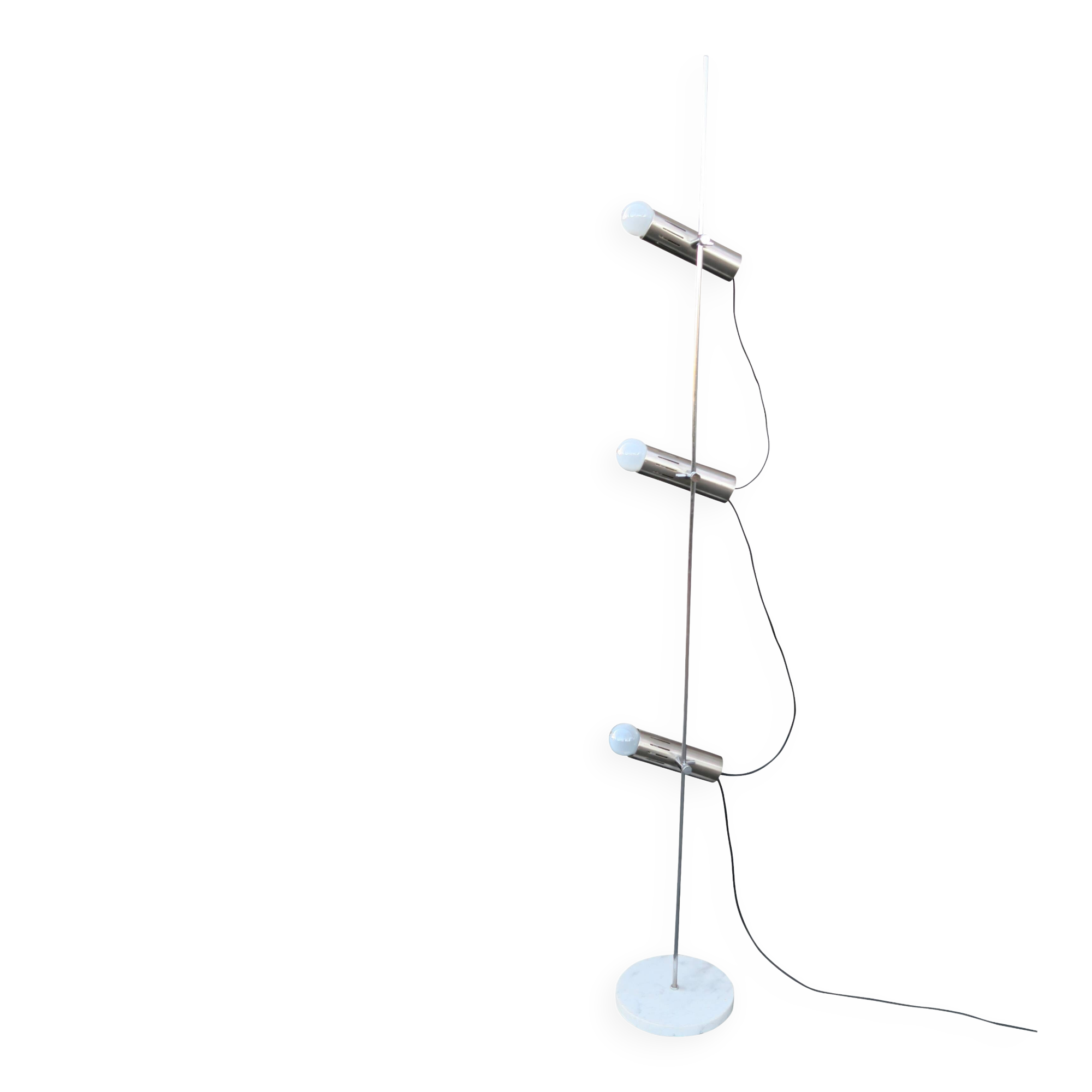 Lampadaire A14 de Alain Richard pour Disderot – 3 spots – base marbre