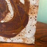 Danish Mid-Century Modern Pottery Table Lamp with Abstract Design 1975