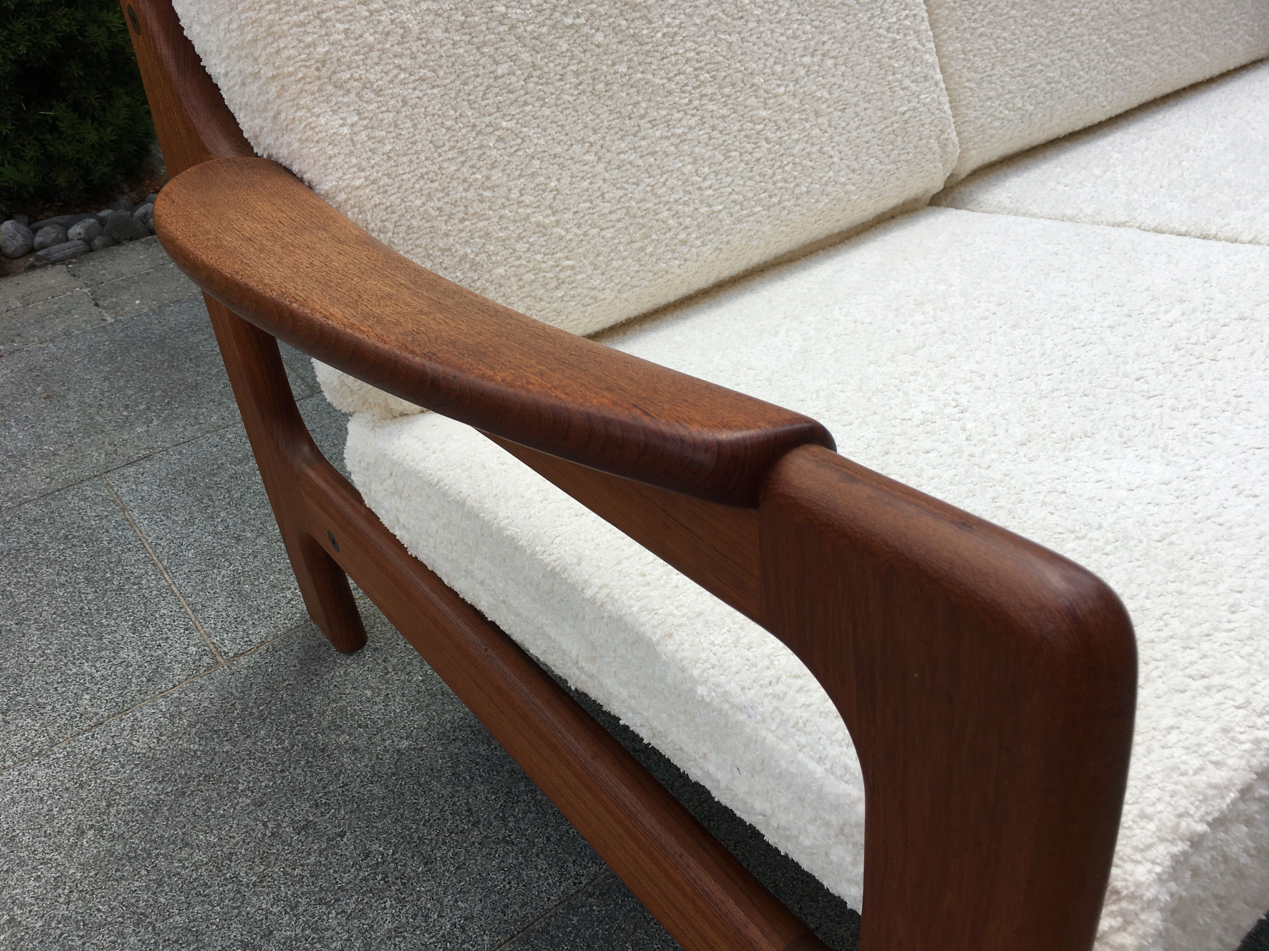 Scandinavian teak 2-seater sofa 60s