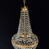 Bronze and crystal hot air balloon chandelier