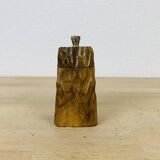 Pepper shaker gouged brutalist olive wood