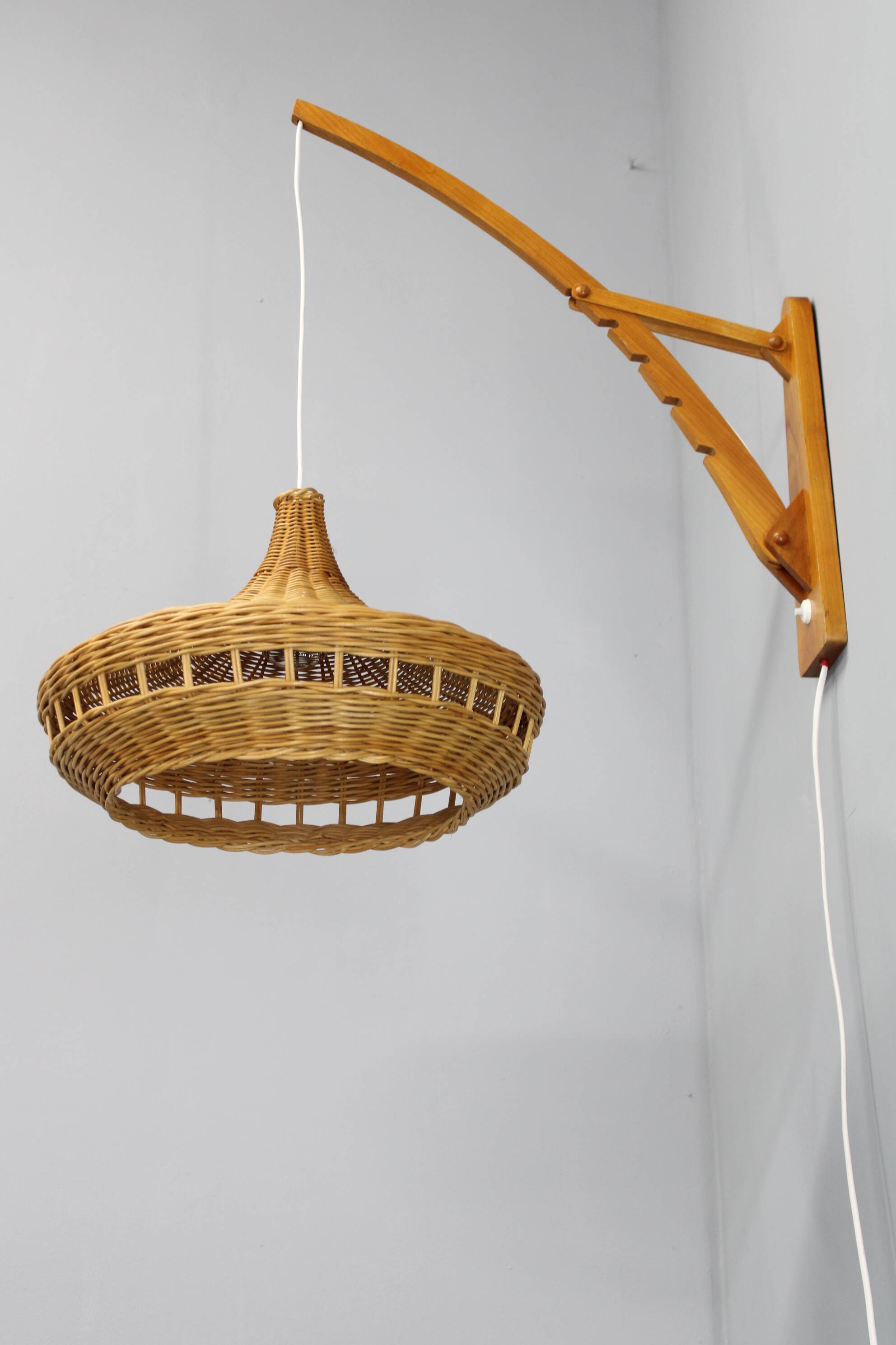 1960s Wall Wooden Lamp by Pokrok Zilina, Czechoslovakia