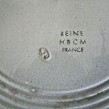 Plat creux rond ancienne faïence hbcm modèle reine 28.5 cm
