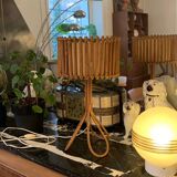 1950s tripod rattan lamp H47