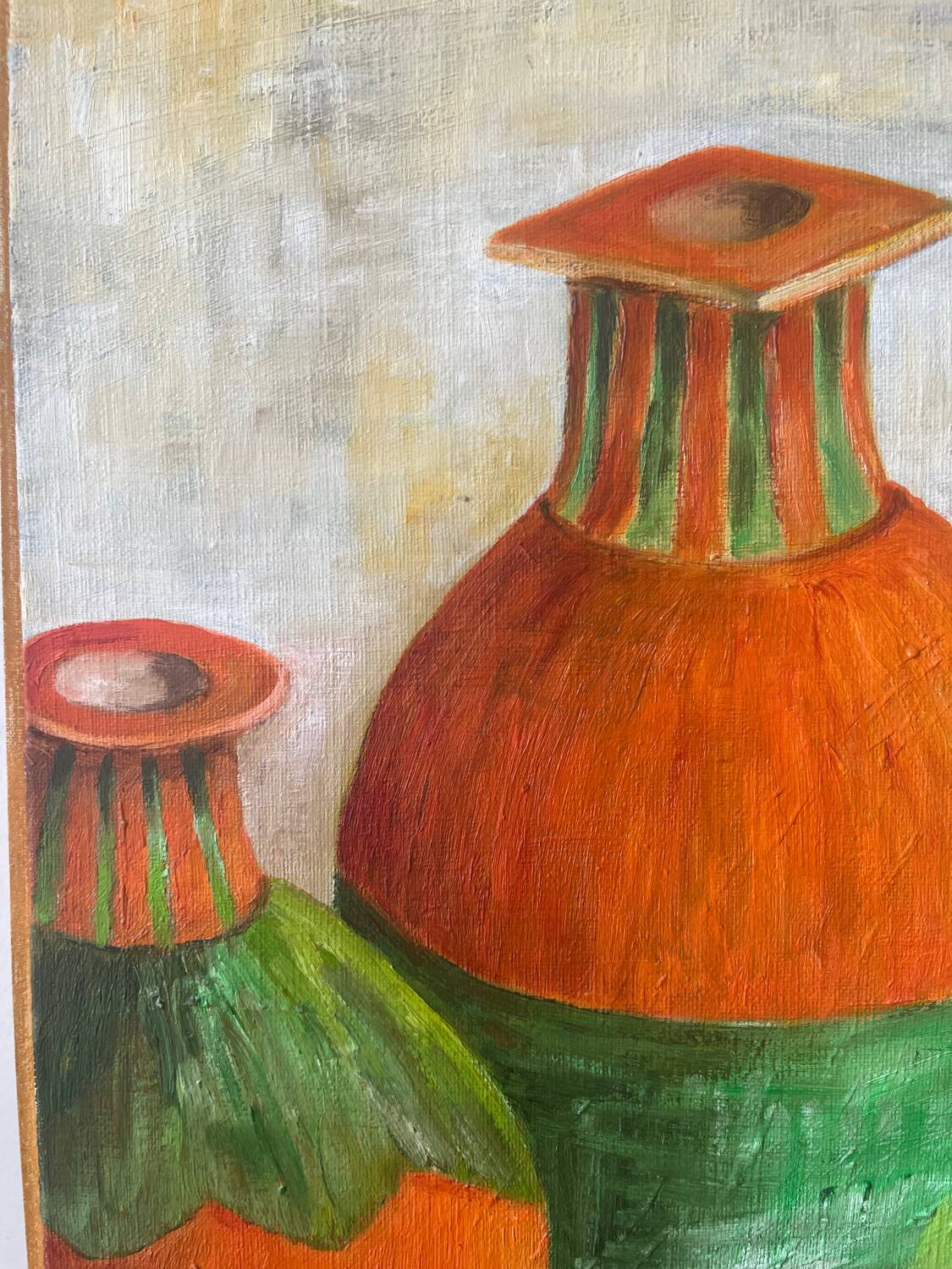 Still life and staircase, signed