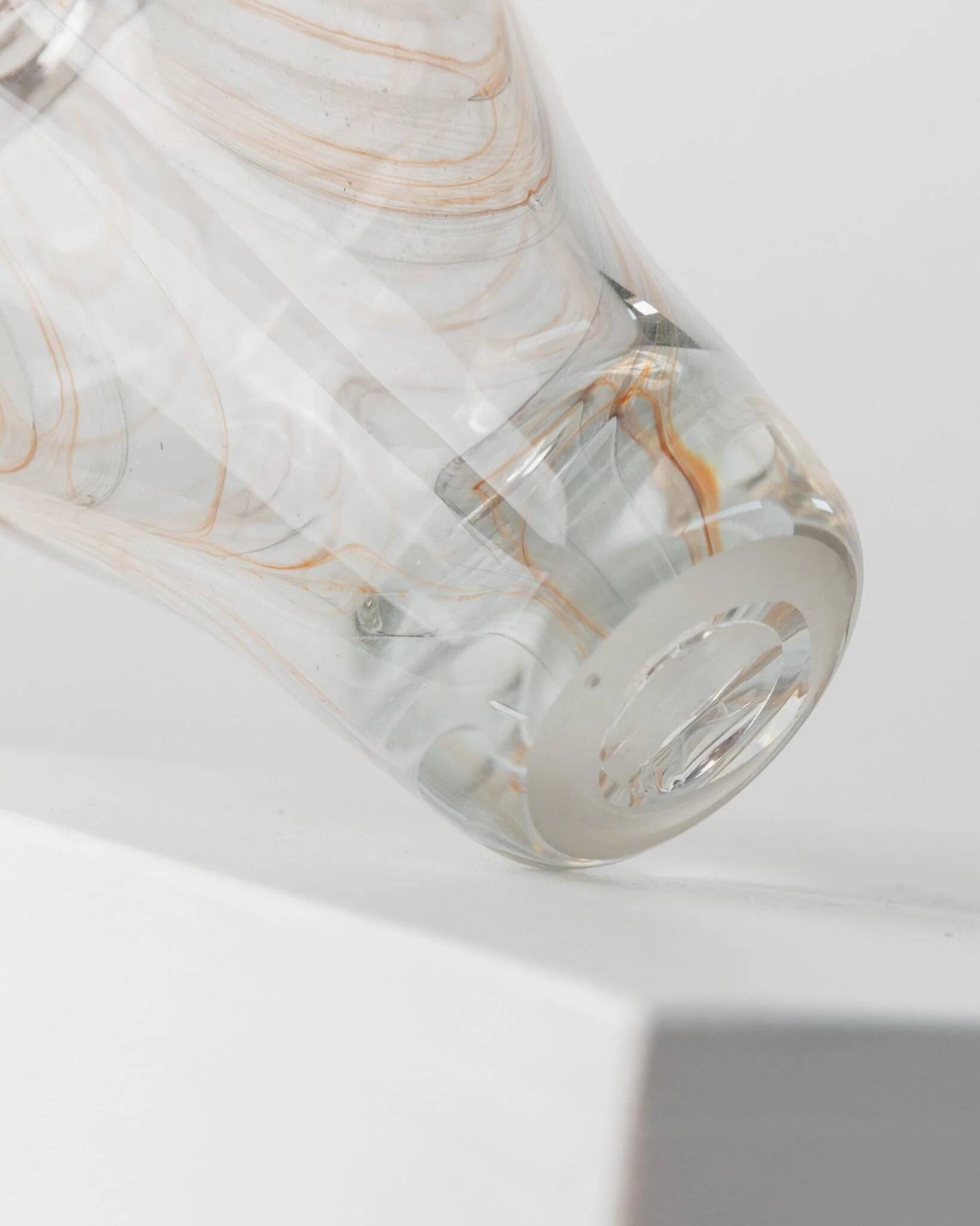 Vintage Murano glass vase - subtly swirled transparent glass - Italy 1970s - table decoration, gift idea