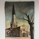 Jean Robert Ithier (1904-1977) Ars en Ré, View of the church, oil on canvas signed