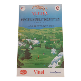 Affiche Vittel équitation golf 1989