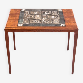 Side table with ceramics, Denmark, 1960s. After renovation.
