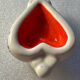 Vintage 50s salt and pepper shaker - ceramic - heart shapes