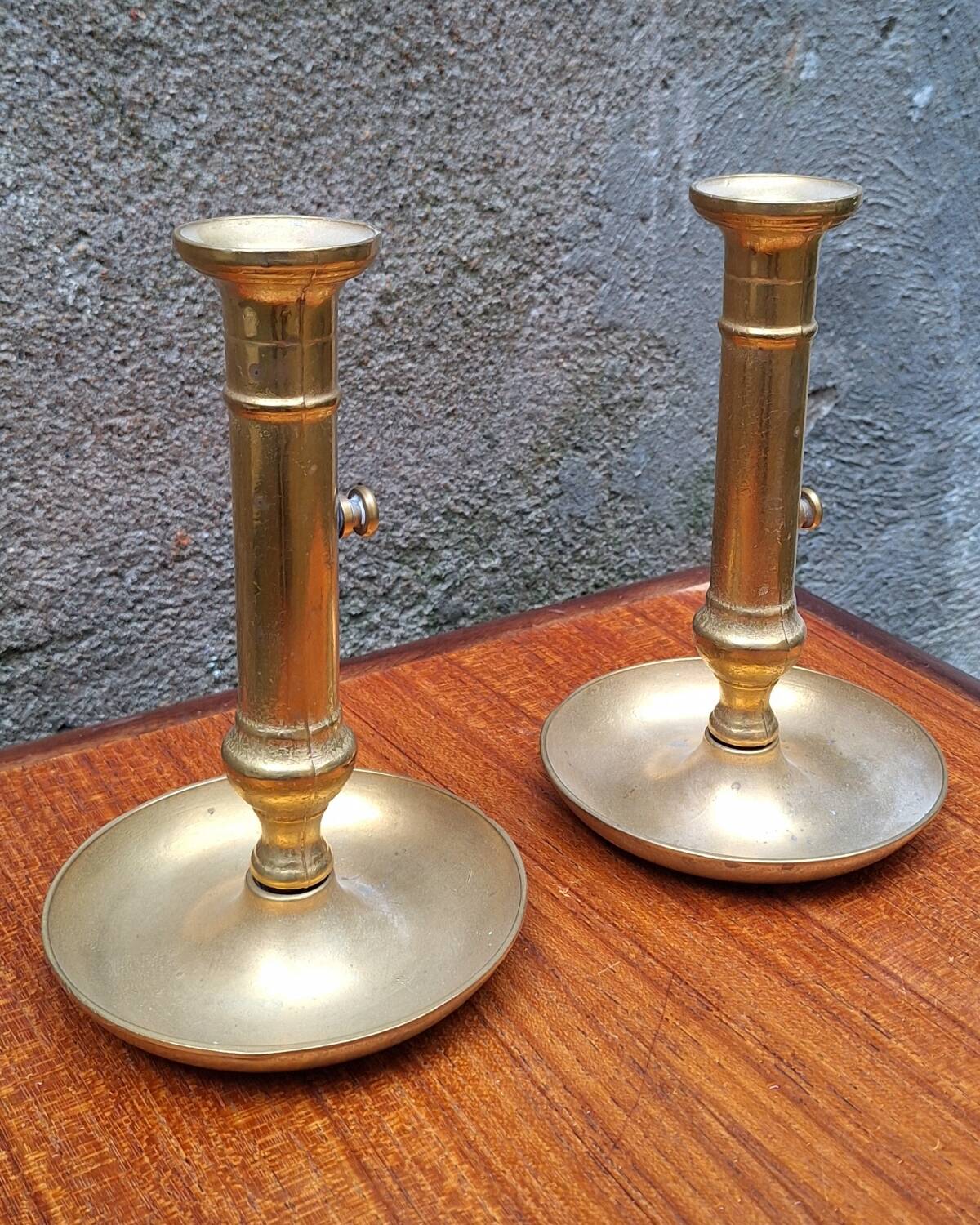 Pair of brass candlesticks