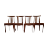Vtg Set Of 4 Younger Mid Century Teak Dining Chairs Danish Scandi Design Retro