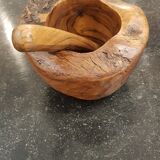Mortar and wooden pestle