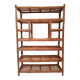 Bookcase shelf in bamboo and vintage rattan