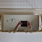 Wall coat rack in vintage gilded metal 60 cm