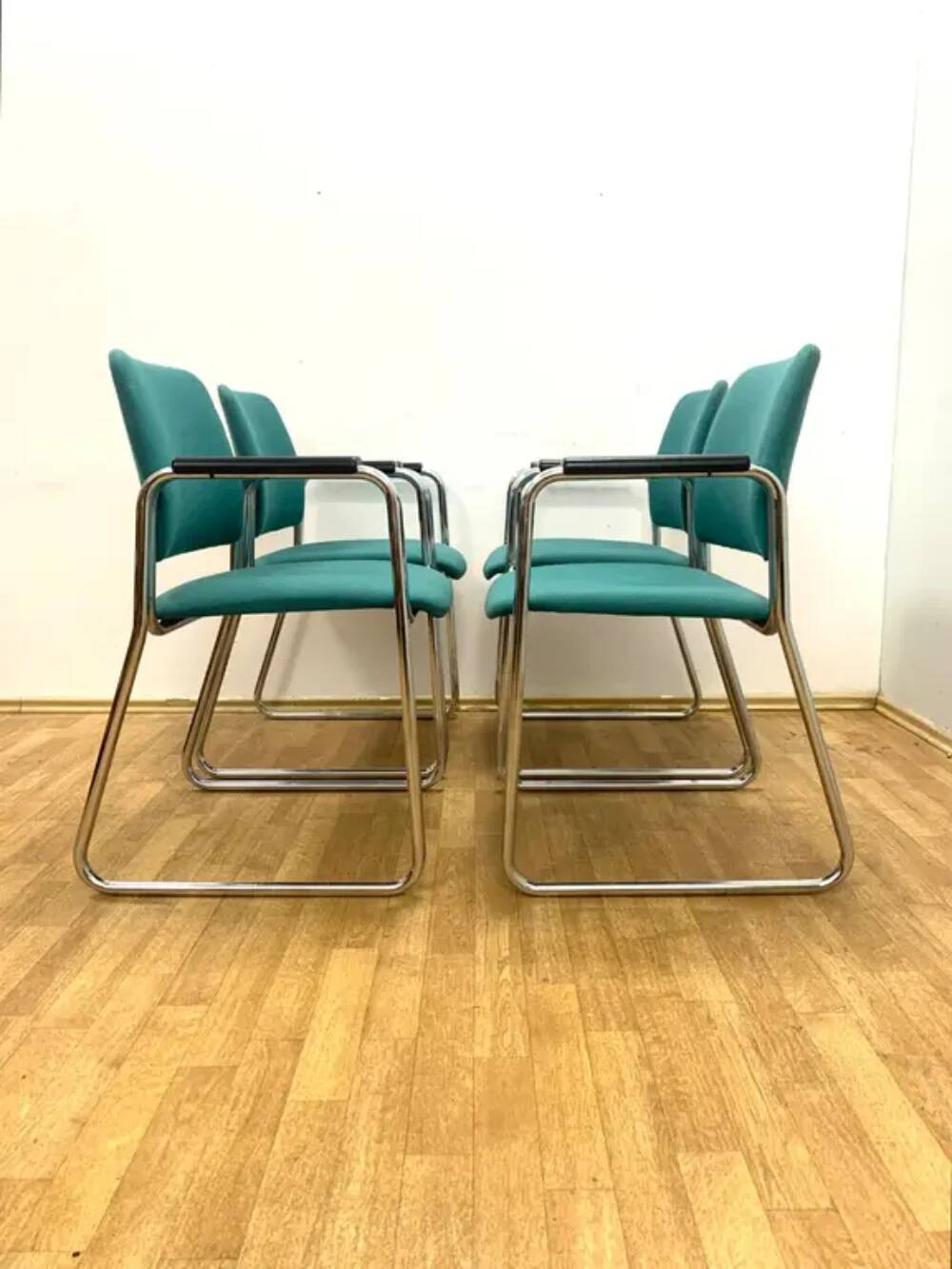 Retro armchairs with armrests, 1970s–80s, Czechoslovakia (set of 4)