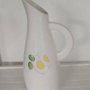 pichet vintage céramique Longchamp décor tomate oeuf dur